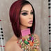 asymmetric burgundy black h.d lace wig