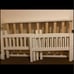 All white twin side by side bed