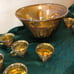 RARE Antique Carnival Glass 13 piece punch bowl set! Marigold/Harvest Grape