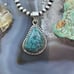 Sterling Southwestern Style Matrixed Natural Green Turquoise Pendant For Women