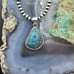Sterling Southwestern Style Matrixed Natural Green Turquoise Pendant For Women