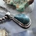 Sterling Southwestern Style Matrixed Natural Green Turquoise Pendant For Women