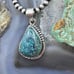 Sterling Southwestern Style Matrixed Natural Green Turquoise Pendant For Women