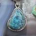 Sterling Southwestern Style Matrixed Natural Green Turquoise Pendant For Women