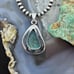 Sterling Southwestern Style Matrixed Natural Green Turquoise Pendant For Women