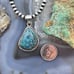 Sterling Southwestern Style Matrixed Natural Green Turquoise Pendant For Women