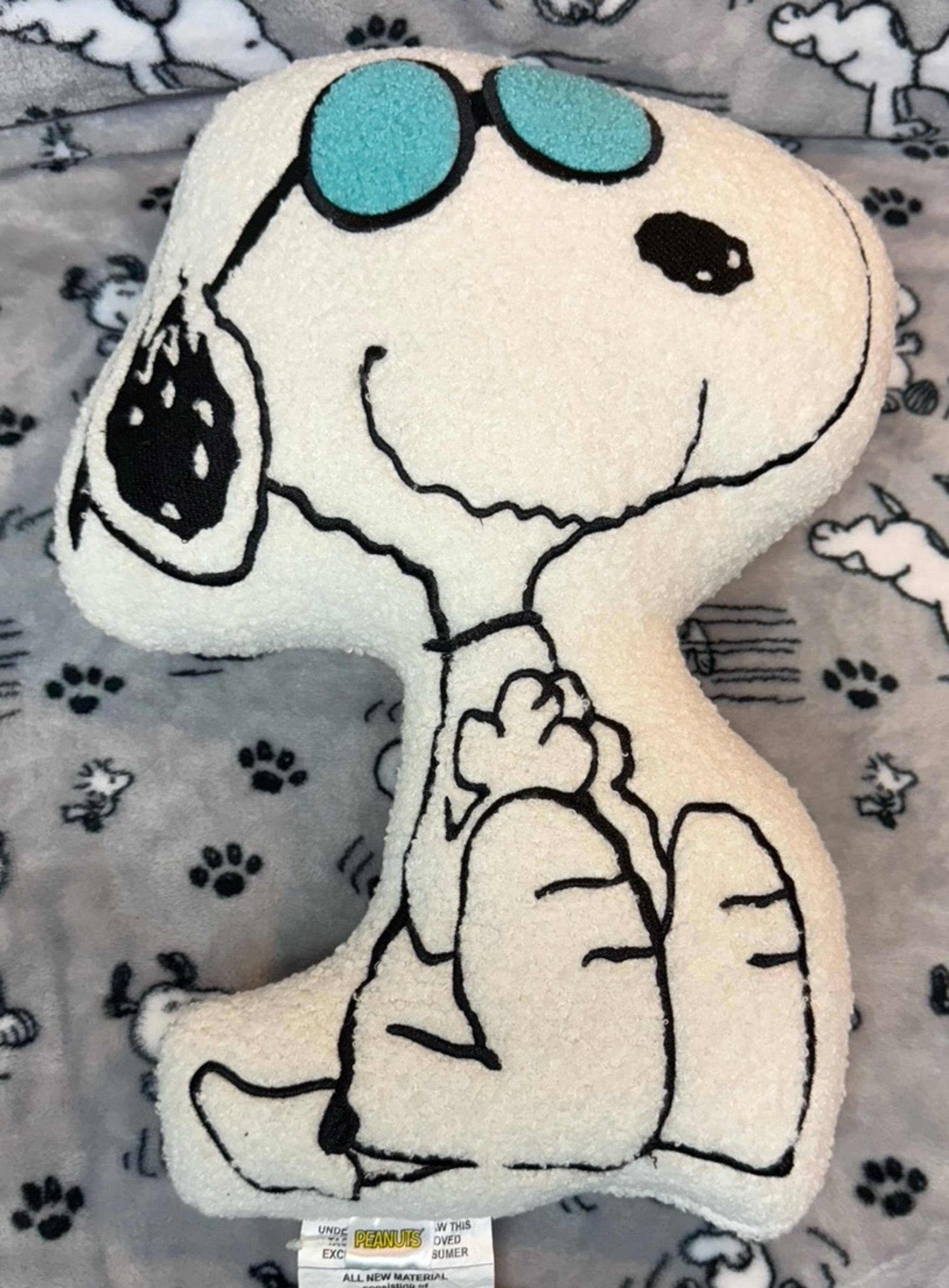 Snoopy with Blue Sunglasses Sherpa Decorative Pillow NWT