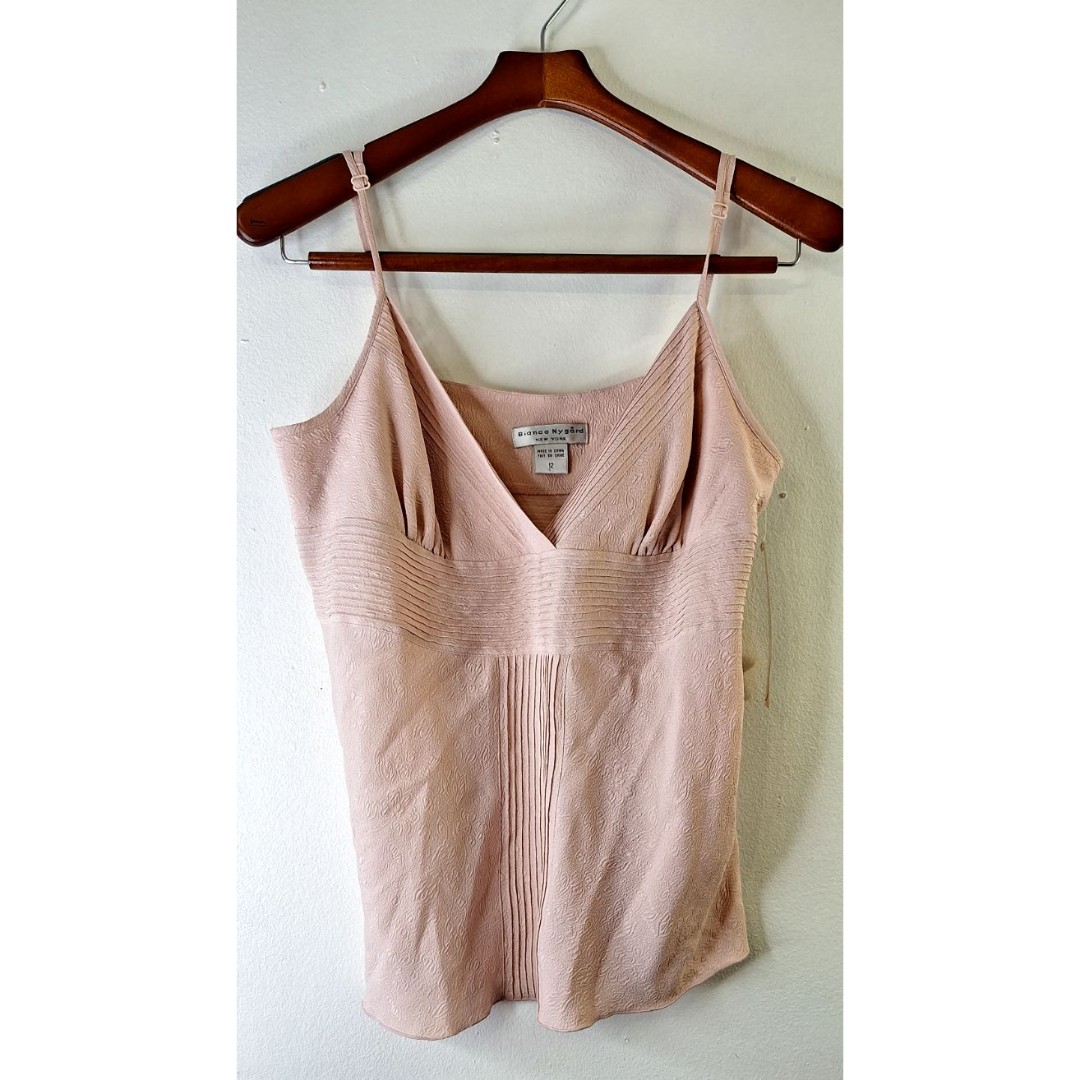 BIANCA NYGARD NEW YORK 100% Silk Camisole Cami Top Women's Sz 12 Fairy Core