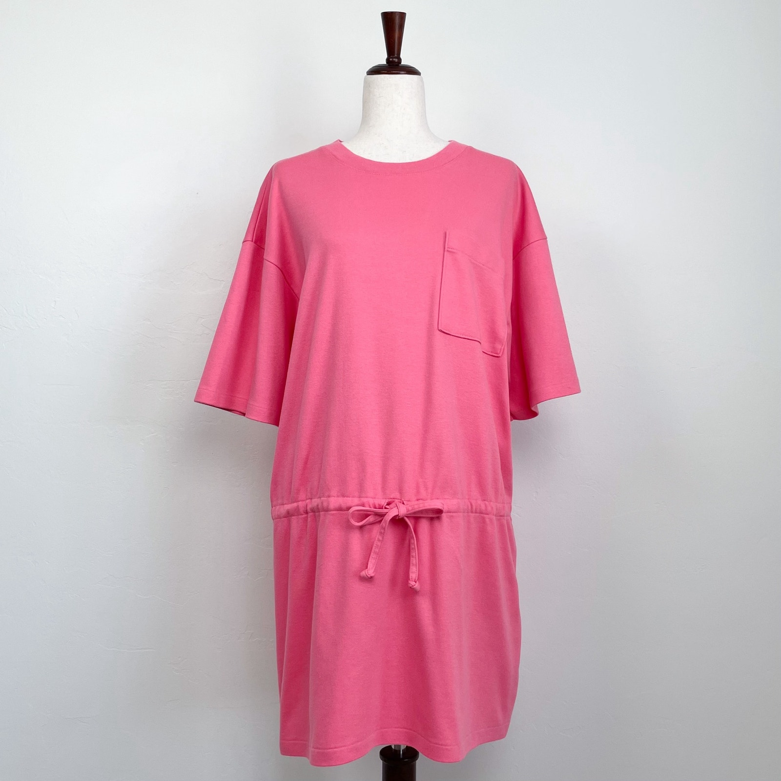 Lands' End Vintage Pink Cotton Drawstring Waist Tunic Top