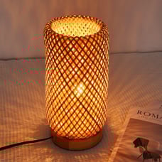 Bamboo Desk Light Woven Boho Beside Lamp Vintage 5.9 *10.23