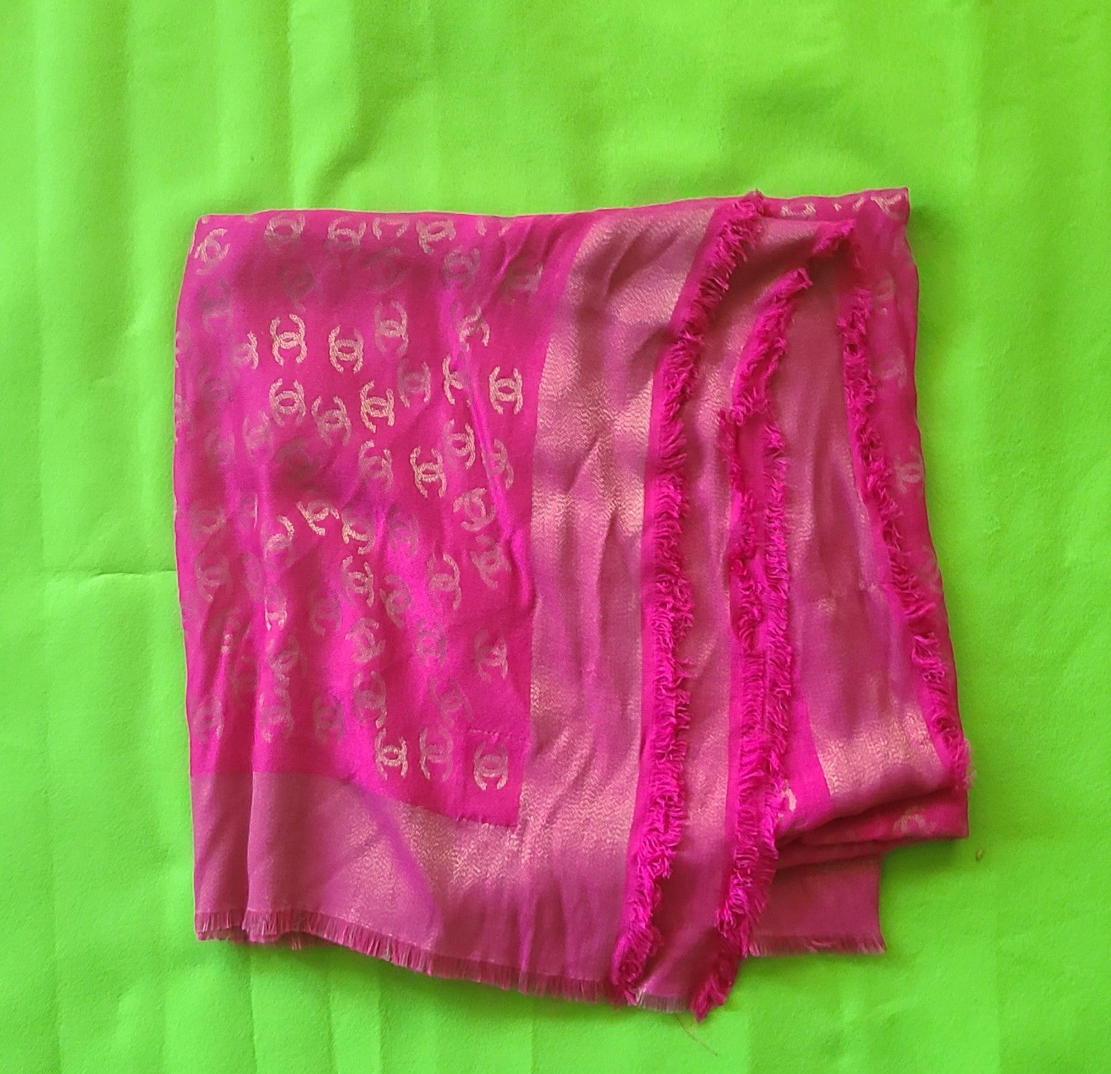 Chanel scarf shawl pink