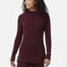Smartwool Womens Thermal Drape Neck Hoodie Sz 1X Black Cherry Heather NWT Wool