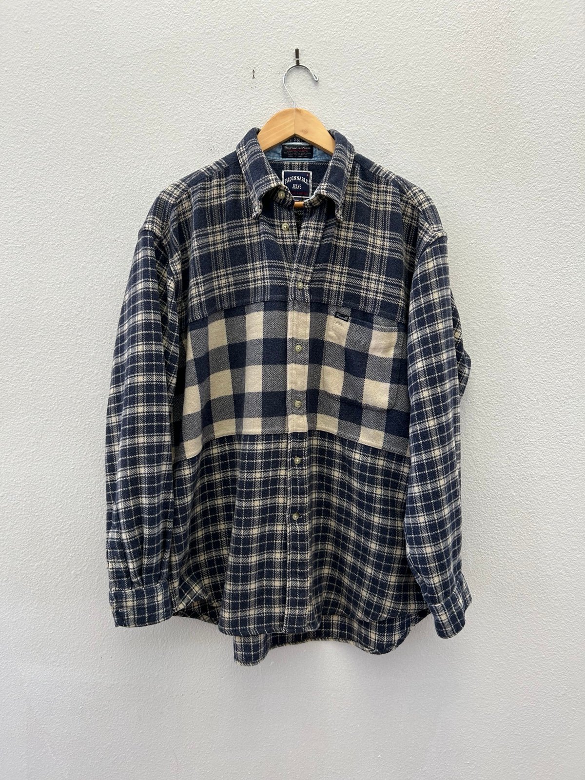 FACONNABLE wool blend plaid shirt