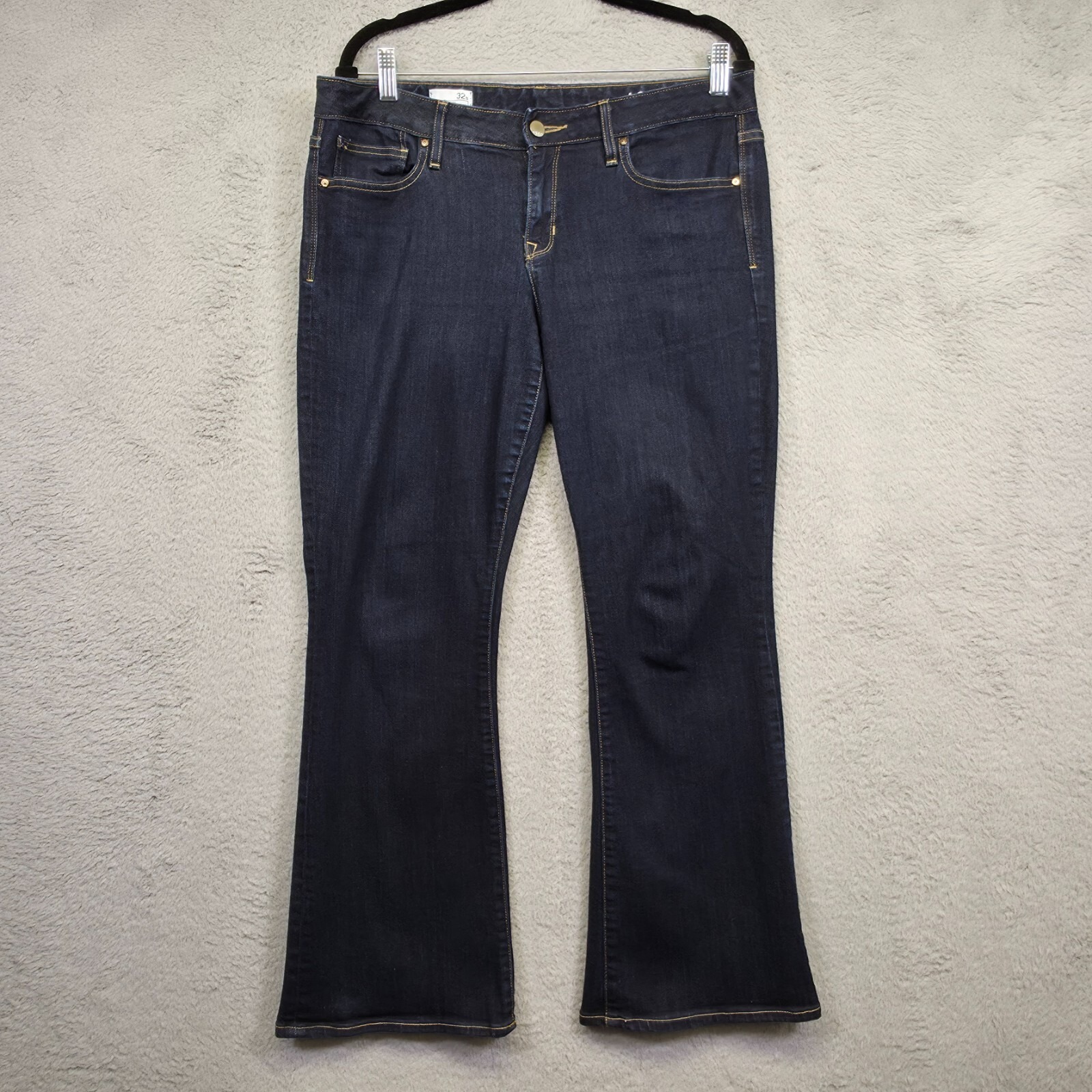 Gap 1969 Jeans Womens 32 S Bootcut Mid Rise Dark Wash Curvy Denim Stretch 35x28