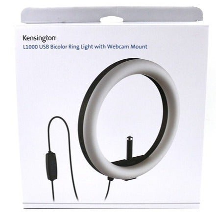Kensington L1000 K87653WW USB Bicolor Ring Light with Webcam Mount for video