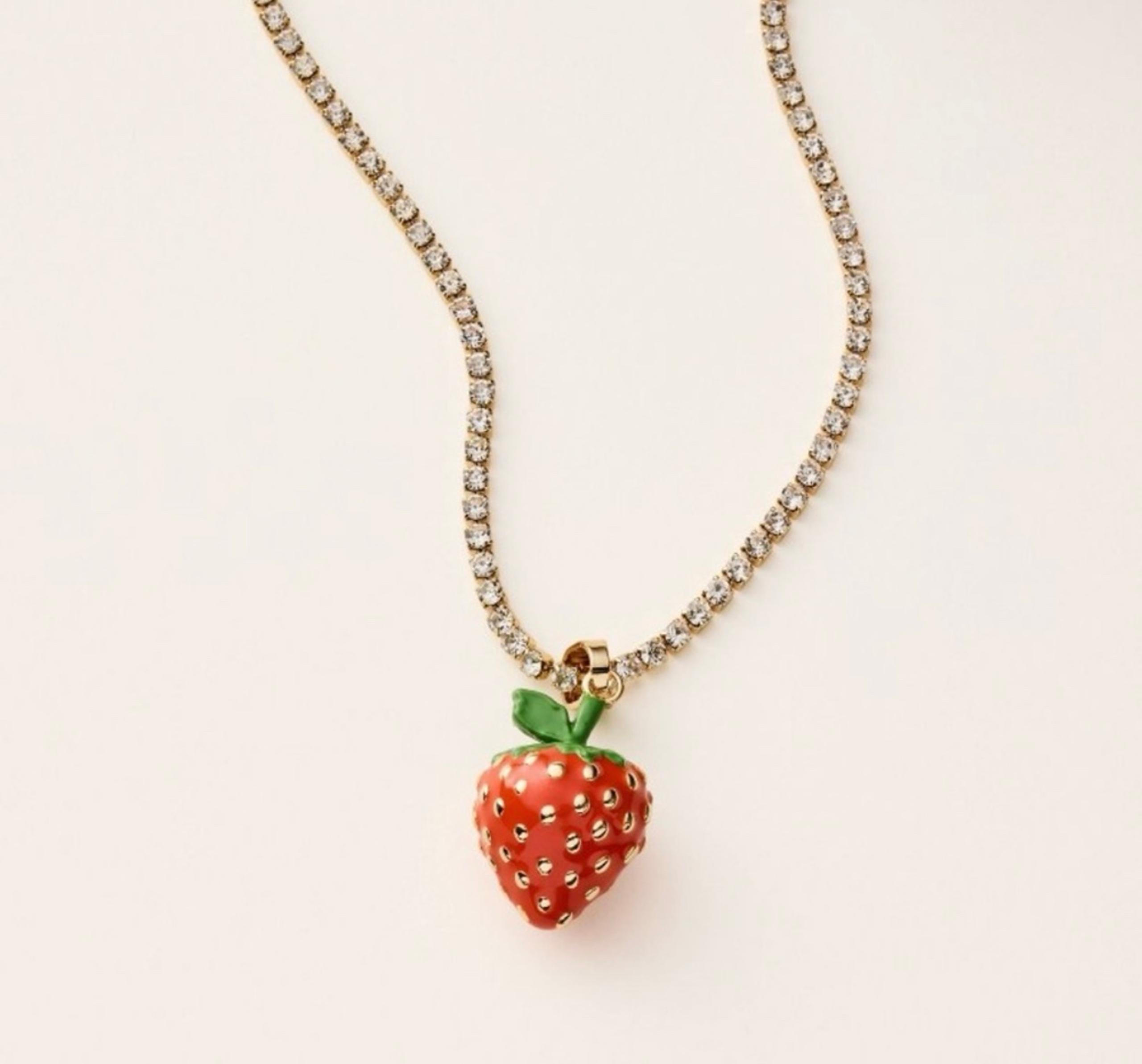 NWT Kate Spade Strawberry necklace - red and gold tones- new in box