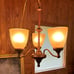 3 Light Hanging Chandelier Bronze Kitchen Dining Room 180 Watt Glass Shades