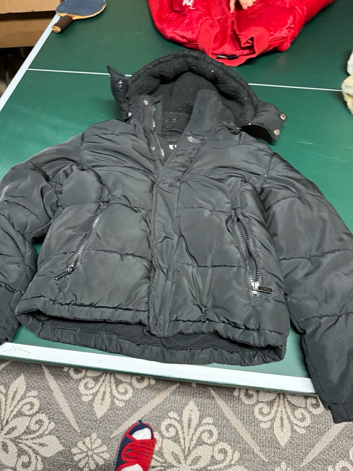 DKNY girls black puffer winter jacker