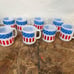 Glasbake Stackable Milk Glass Mugs Red White And Blue