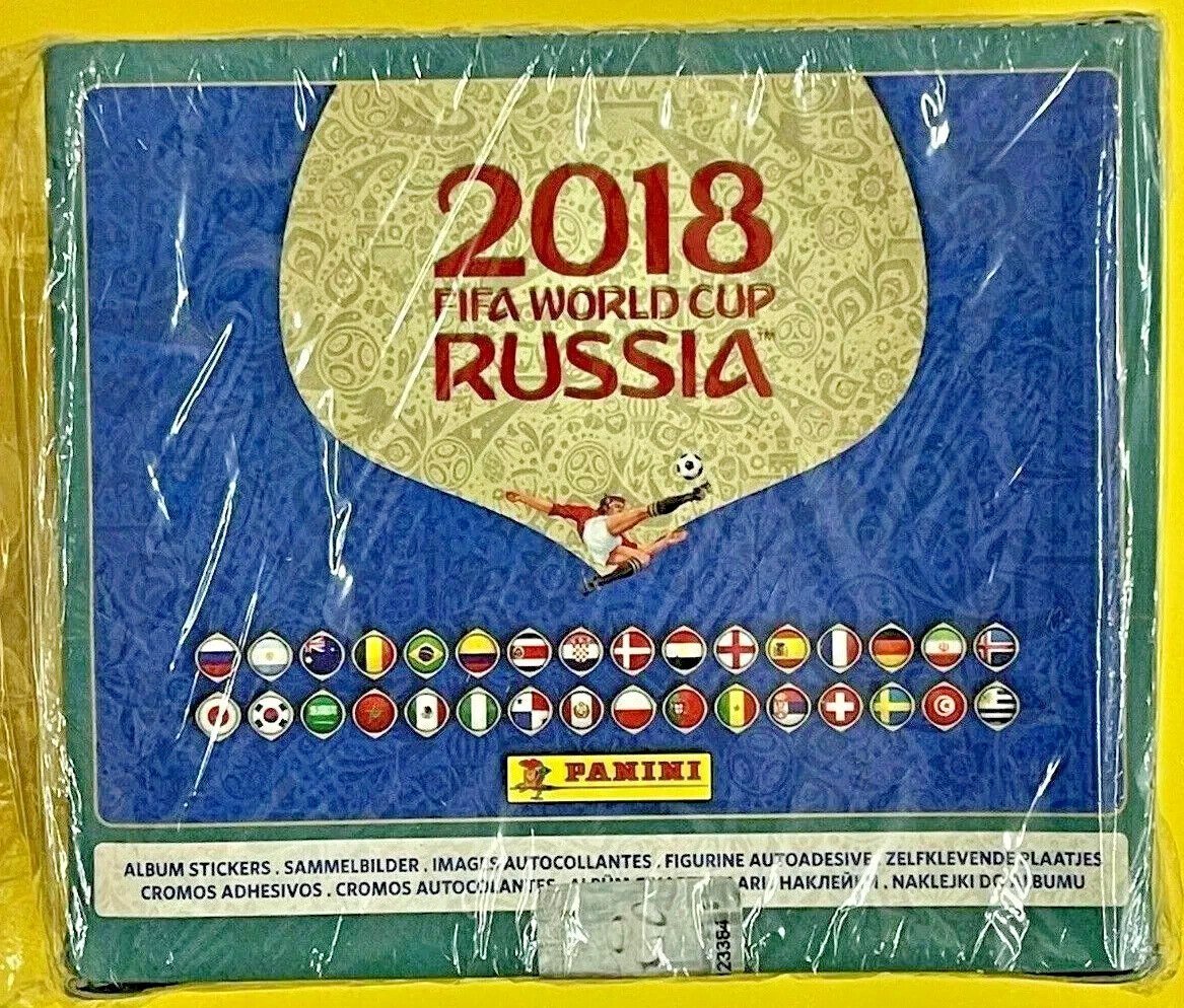 2018 FIFA Panini RUSSIA World Cup Pink Back 104 Packs Sticker Box MBAPPE MESSI