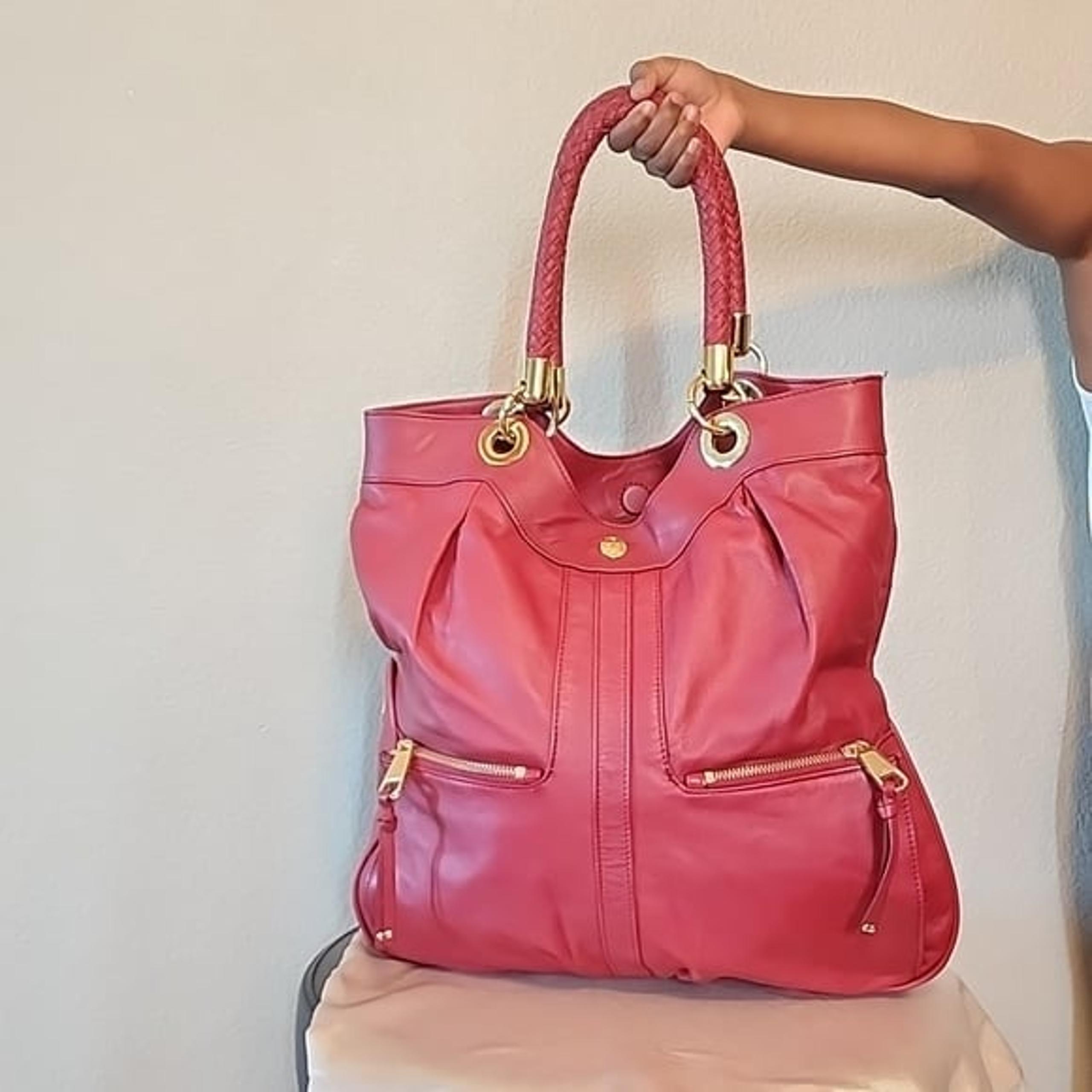 Perlina Wine Colored Leather Bag