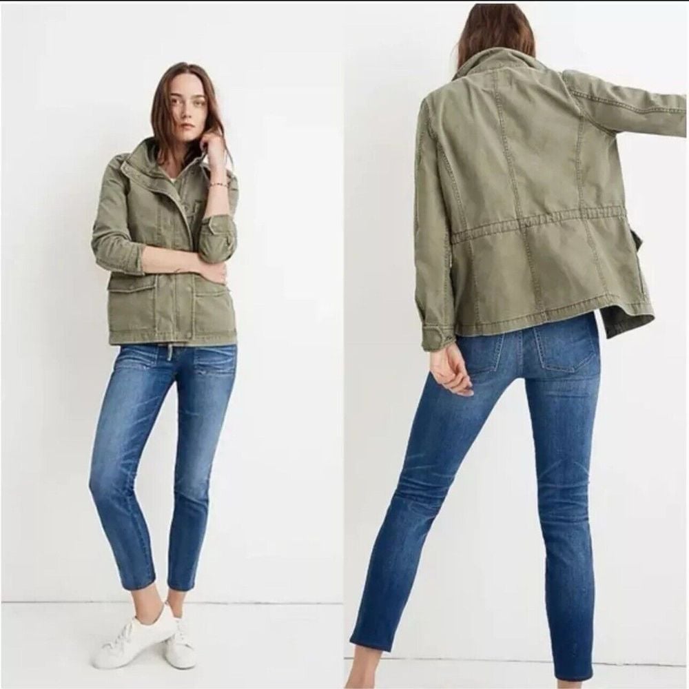 Madewell Passage Lightweight Jacket Green Utility Military Style Cotton XXS