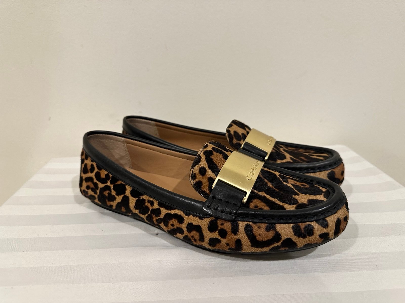 Calvin Klein Lisette Loafers Size 9.5 Animal Print Shoes