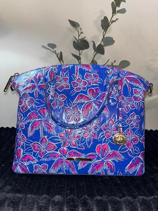 NWT Brahmin Excluvise Vista Blue Torrone Duxbury Satchel