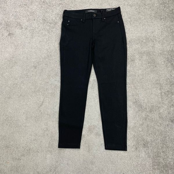 NWT Liverpool Womens Zip Fly Skinny Cropped Ankle Trouser Pants Black Size 4/27