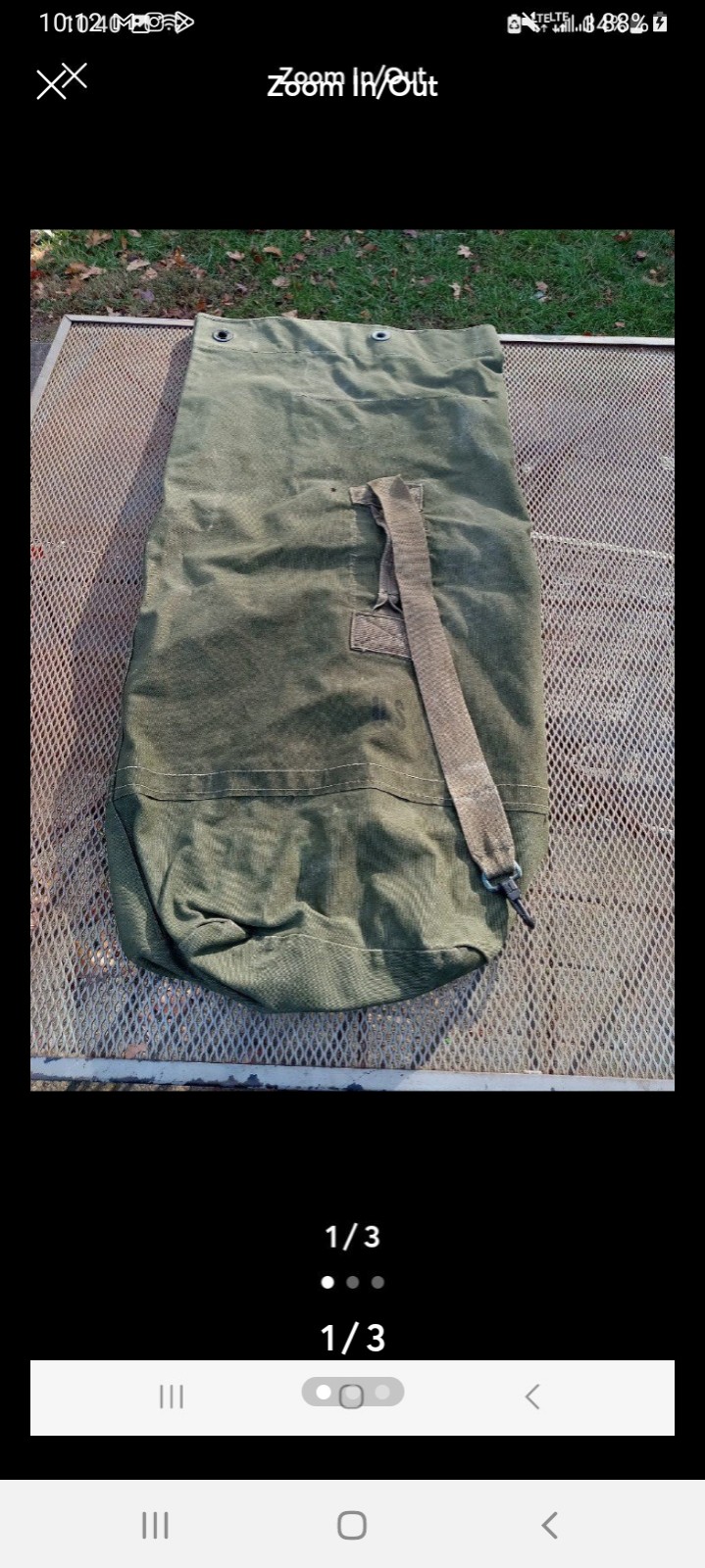 Vtg military duffle bag