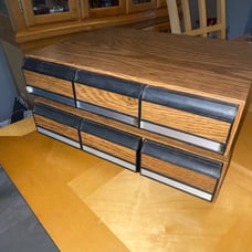 2 Cassette Tape Faux Wood Storage Cases