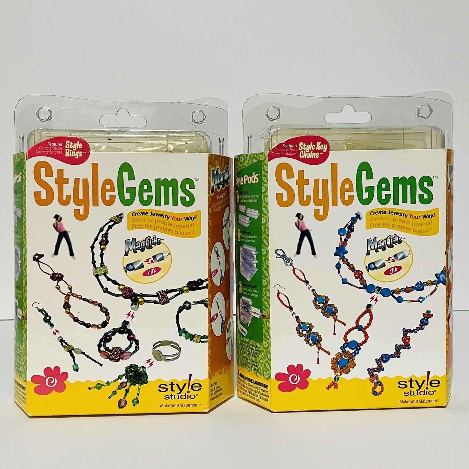 Lot Of 2-Magcliks Style Gems Create Jewelry Kit Bead Includes Include/Compre nd