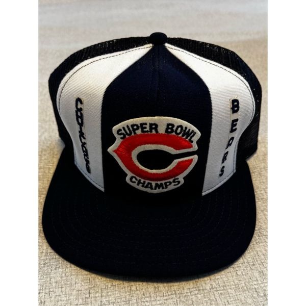 Chicago Bears Super Bowl Champions XX 20 Hat AJD Lucky Stripe Snapback Vintage