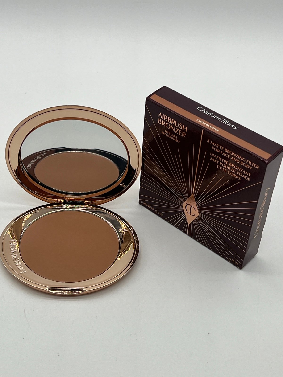 New Charlotte Tilbury AIRBRUSH BRONZER Fave and body 2 MEDIUM 0.56 oz