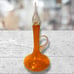 Vintage Bischoff Glass Decanter Orange Crystal Flame Stopper Genie 16.5” Tall