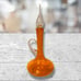 Vintage Bischoff Glass Decanter Orange Crystal Flame Stopper Genie 16.5” Tall
