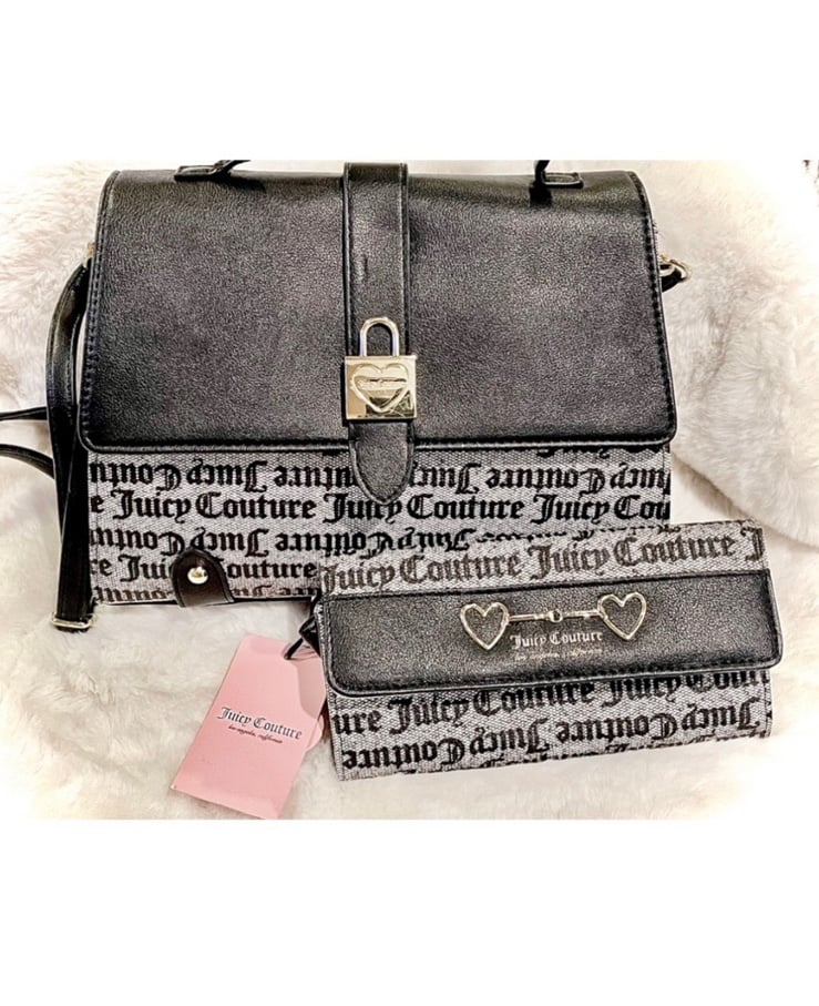 Juicy Couture Tote Handbag and Wallet Bundle
