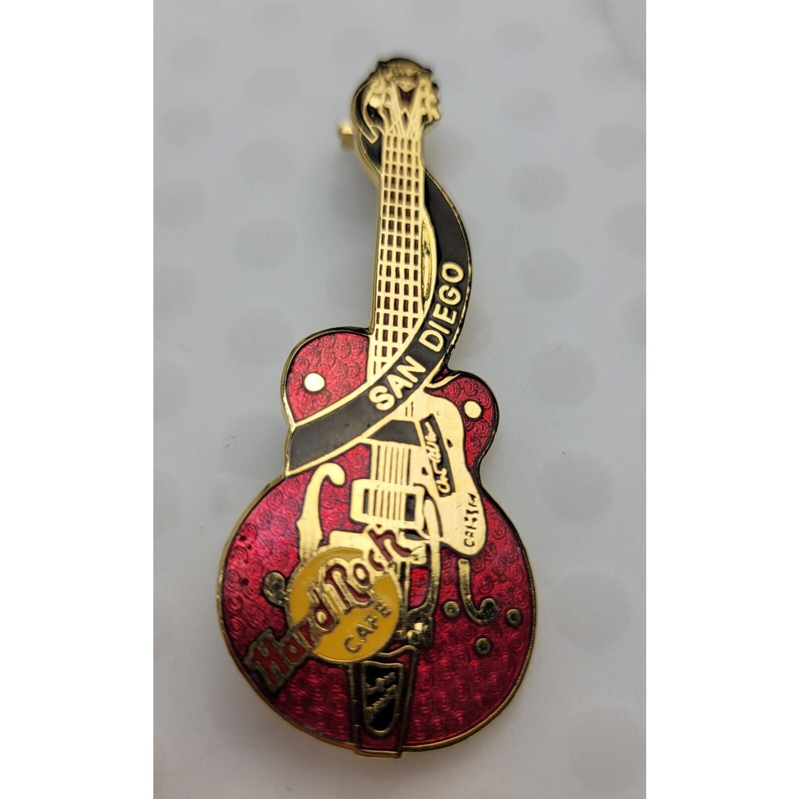 San Diego California Red Guitar Enamel Hard Rock Cafe Pin
