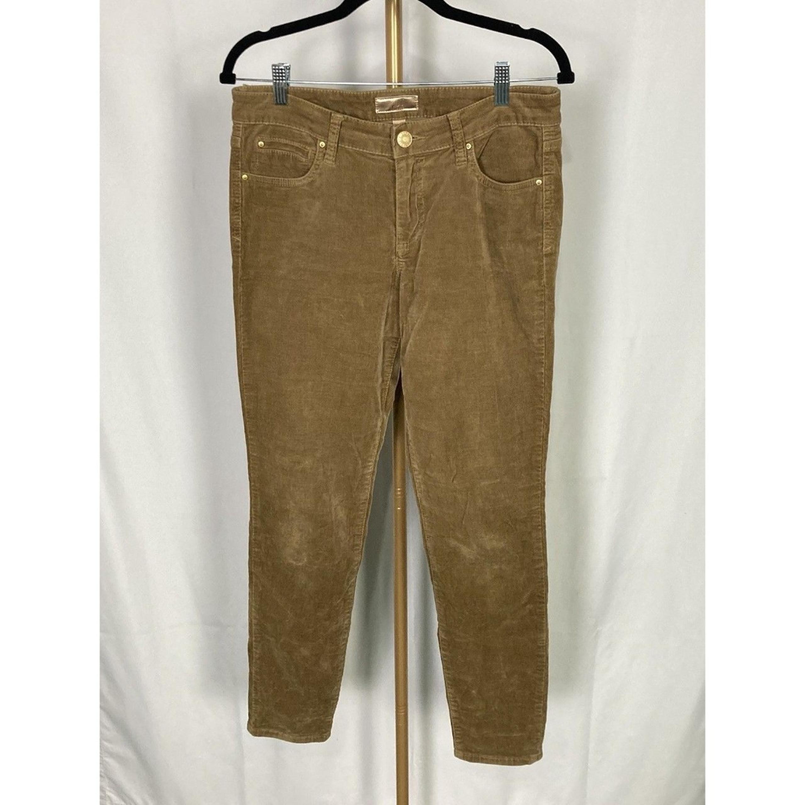 Kut From The Kloth Sz 6 Corduroy Pants Women Tan Diana Straight Leg Stretch EUC