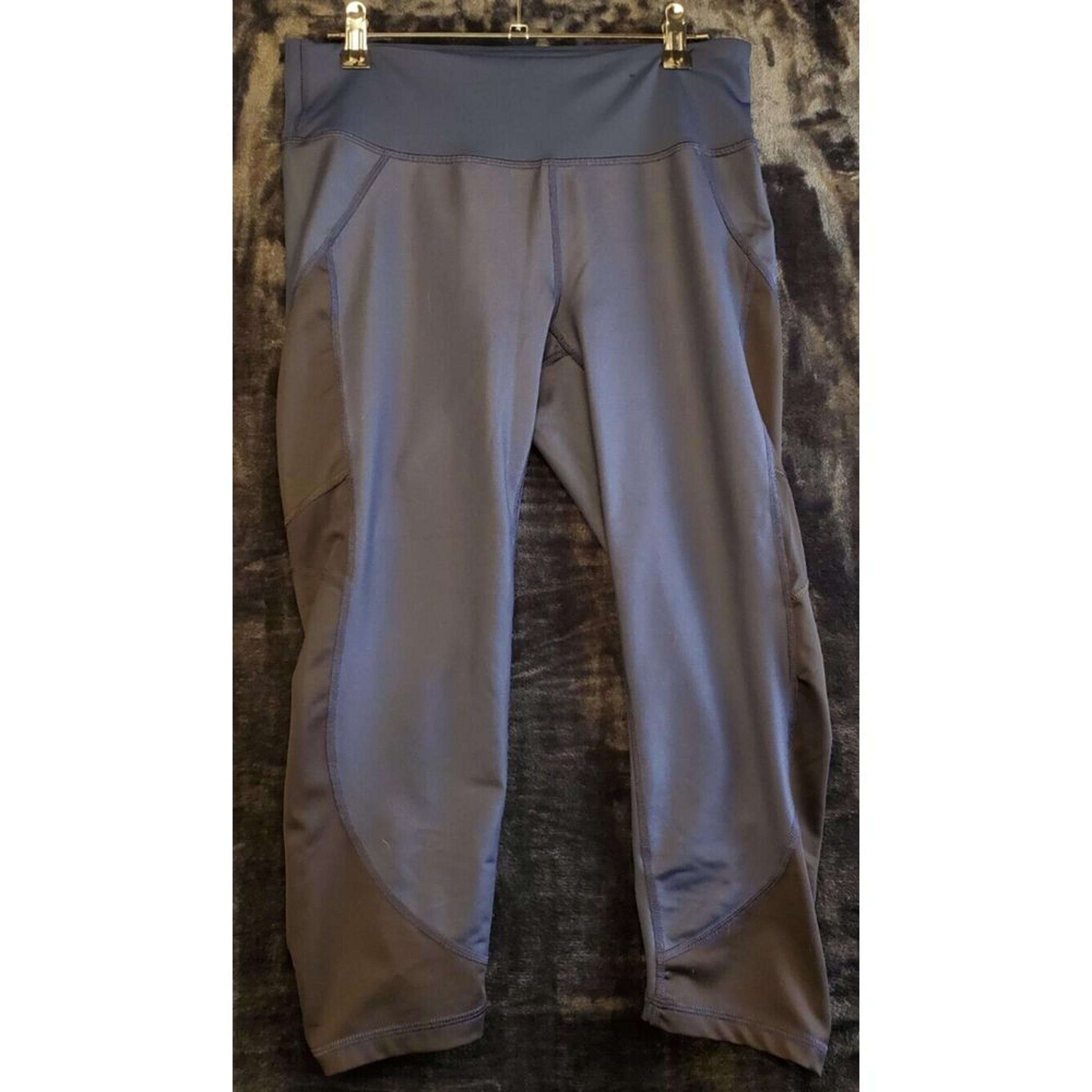 FILA Leggings Womens Size Medium Navy Polyester Elastic Waist Flat Front Logo