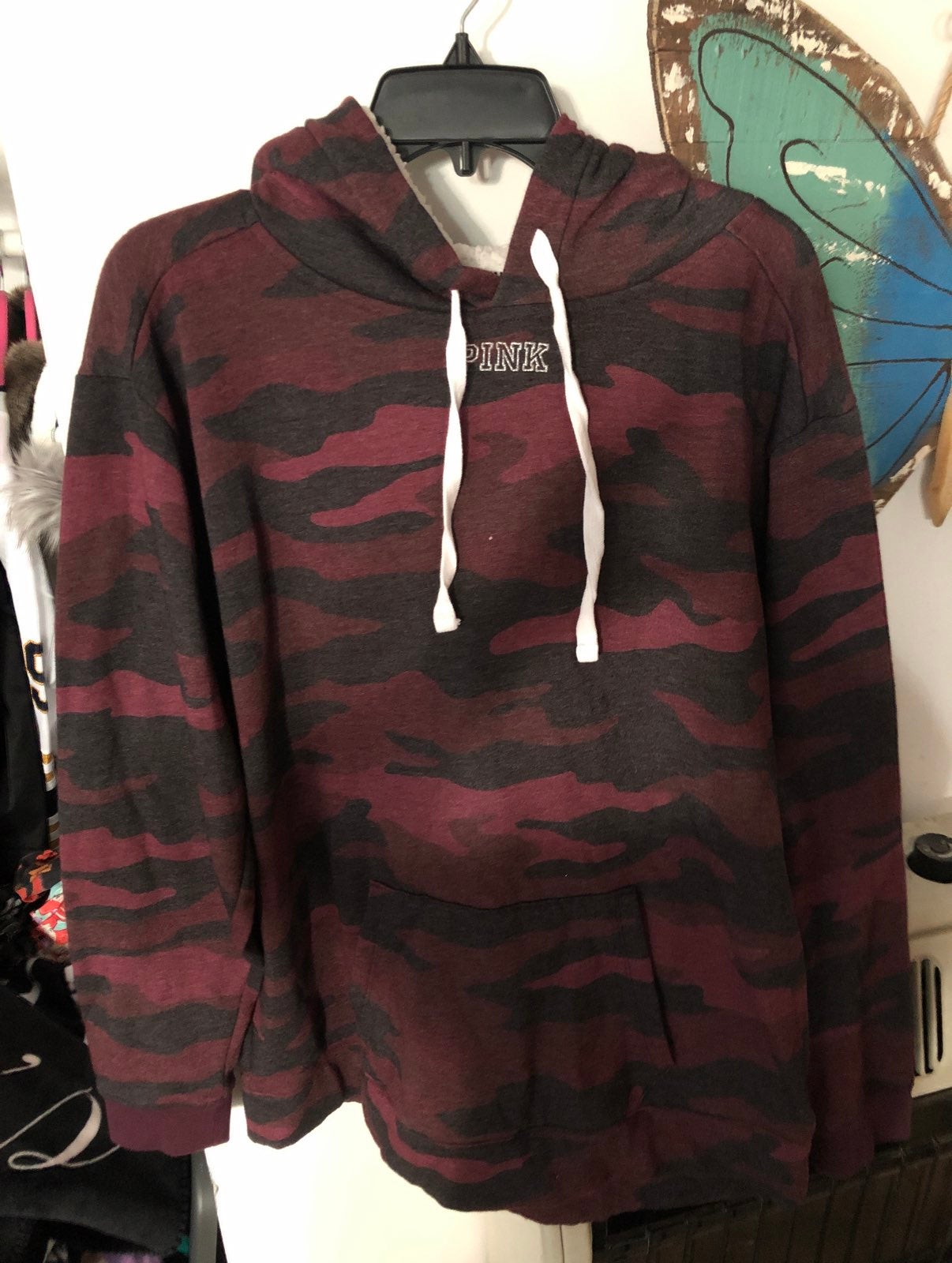 VS PINK BLING SHERPA HOODIE LARGE