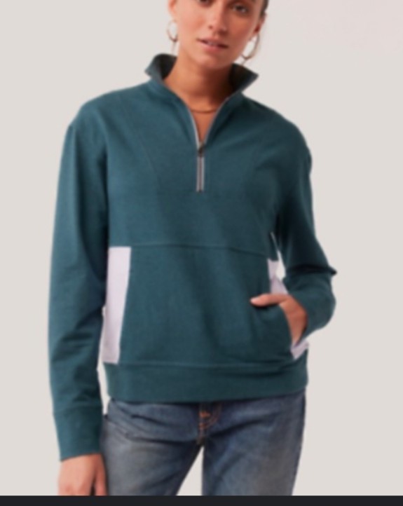 Pact Grape Leaf/Wild Orchid Perfectly Lightweight Quarter Zip Jacket Size Medium