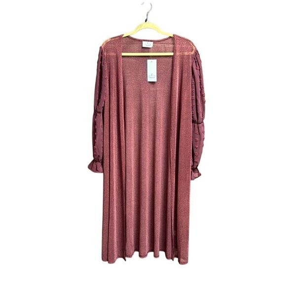Ember Women’s Sheer Sleeve Kimono Duster Size Large NEW