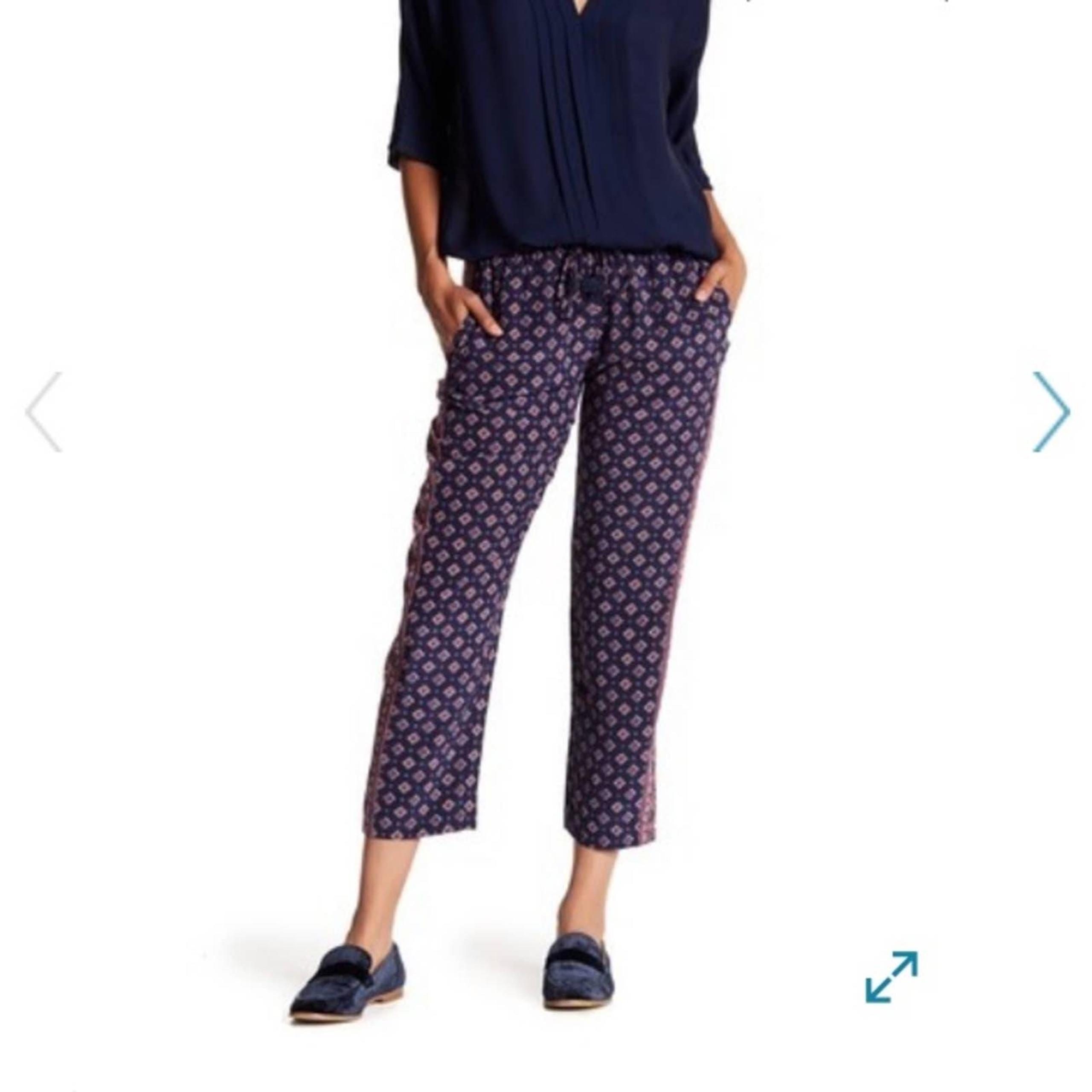 Deirdre Pant Crop Silk Navy Size XS - Joie
