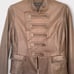 BCBMaxAzria Military Style Leather Jacket With Plaid Trim Size Medium