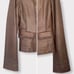 BCBMaxAzria Military Style Leather Jacket With Plaid Trim Size Medium