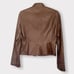 BCBMaxAzria Military Style Leather Jacket With Plaid Trim Size Medium