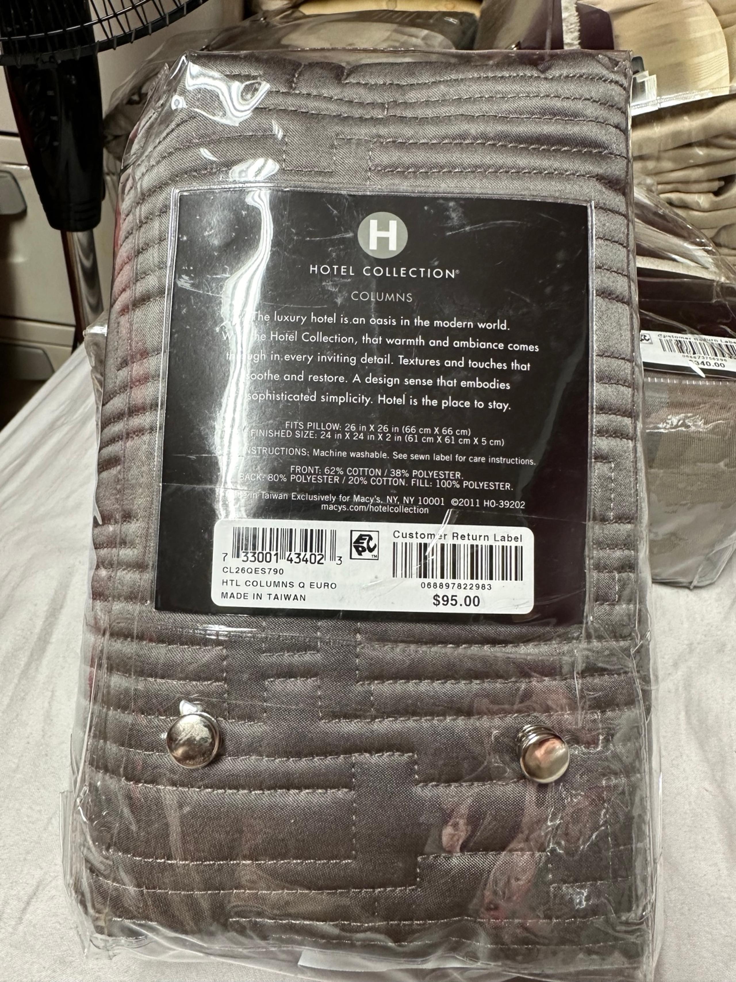 Hotel Collection Alabastar Quilted Euro Sham new