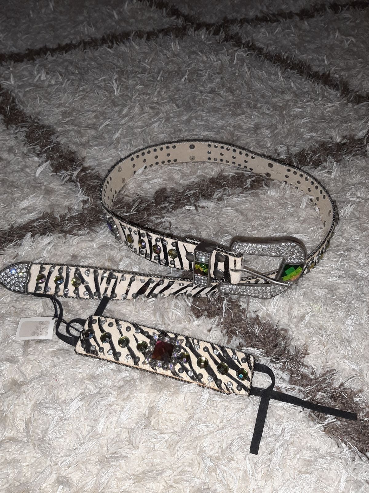 Zebra belt and bracelet