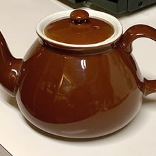 Mid Century Vintage Brown Ceramic Restaurant Diner Style Lidded Teapot